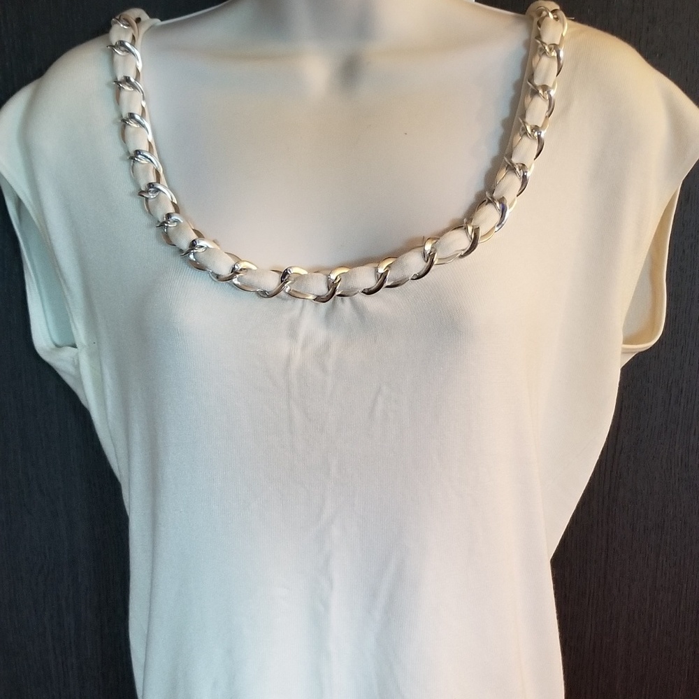 Cache White Sleeveless Sweater